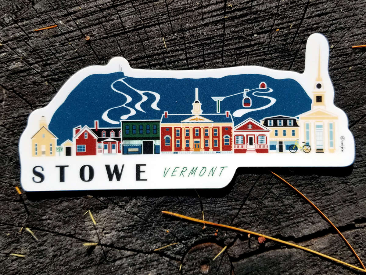 Stowe Vermont Cityscape | Sticker
